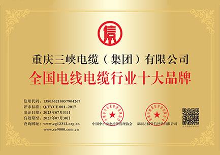 全國(guó)電線電纜行業(yè)十大品牌